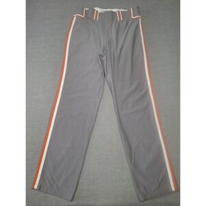 Boombah Ultimate Baseball Pants W38 Long Gray Orange White Stripe Loose Fit